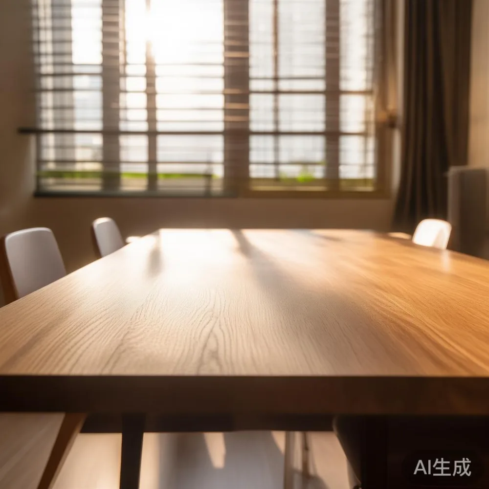 5년 총비용으로 보는 원목 식탁 vs Veneer 식탁, 서울 아파트 기준 진짜 승자는? — in a sunlit Singapore HDB living room, morning l