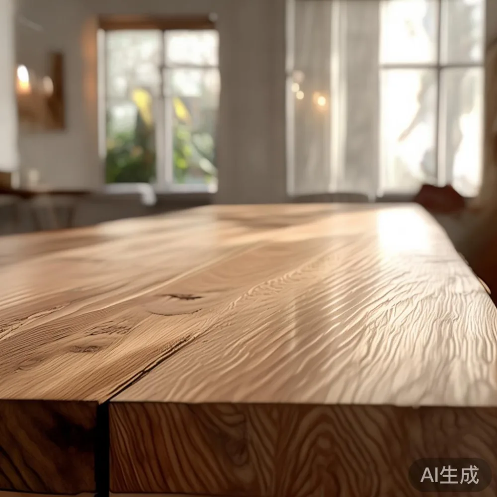 원목 식탁 보증서 읽는 법: 다이닝 테이블 구매 전 반드시 확인해야 할 7가지 — close-up of the grain and joinery detail, shallo